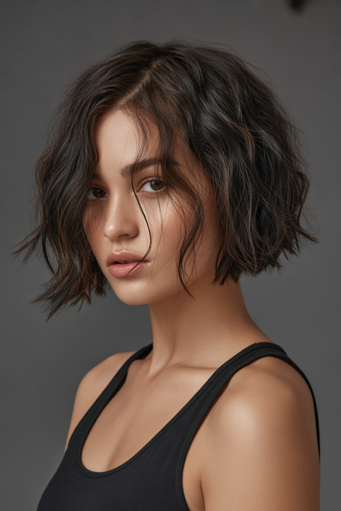 Short Haircuts for Women 4 3. Choppy Bob — Edgy Disconnected Layers 1