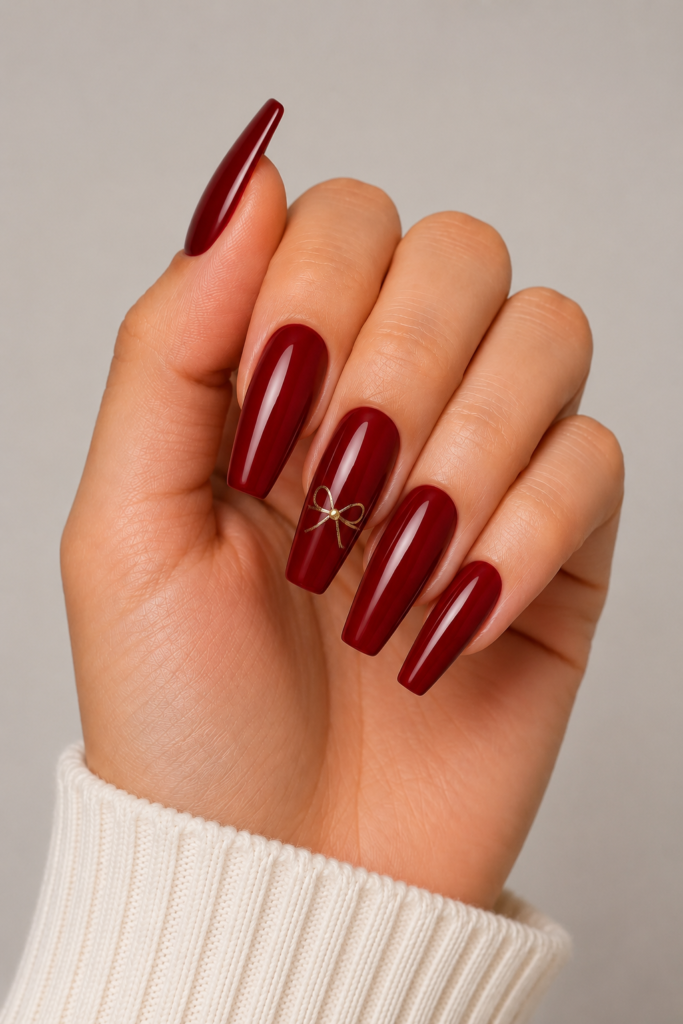 Red Cherry Nail Ideas 5 3. Deep Cherry Coffin Nails