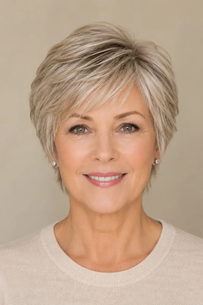Short Pixie Haircuts for Older Women 5 3. Long Pixie with Face Framing Layers