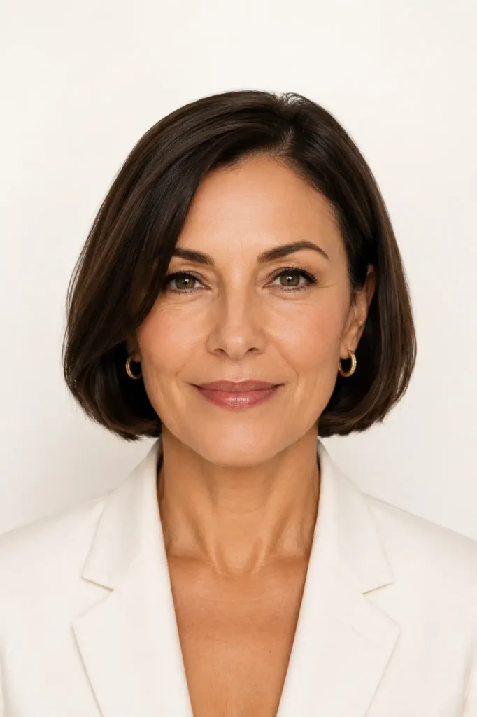 3. Soft Blunt Bob Chin Length