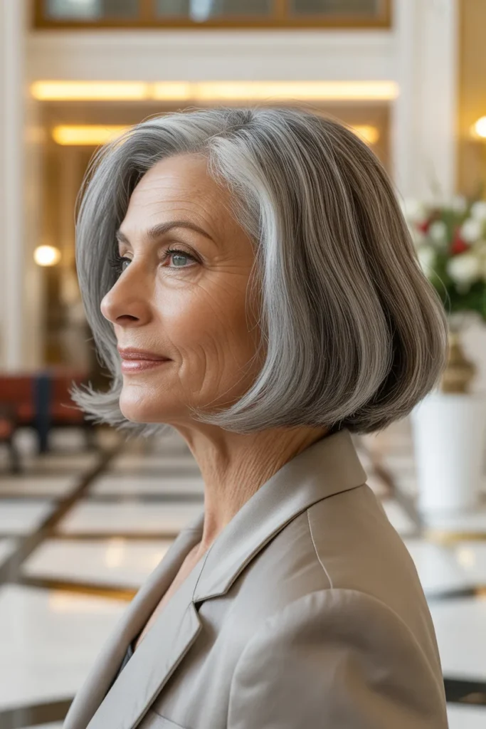 Short Haircuts for Women Over 60 5 4 — Classic Chin Length Bob