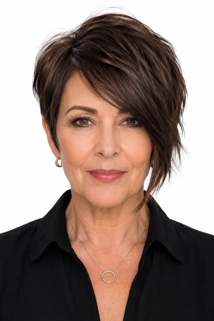 Short Pixie Haircuts for Older Women 6 4. Asymmetrical Pixie Bob