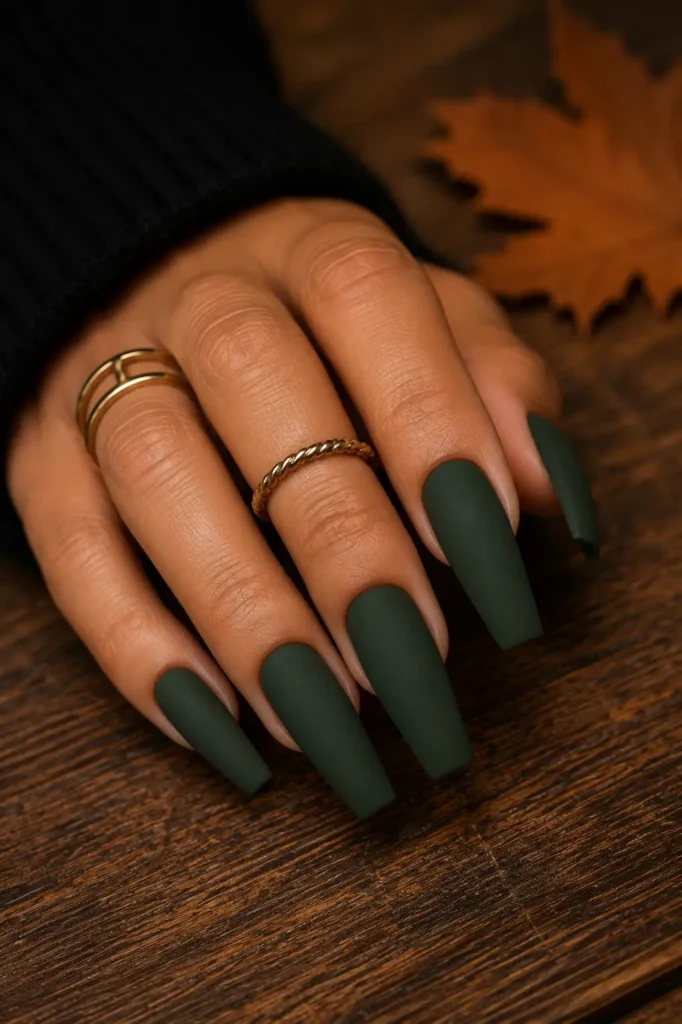 Fall Nail Color Ideas 6 4. Forest Green