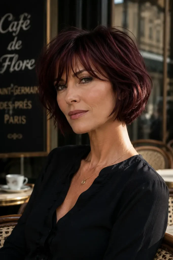 4. French Bob with Feathered Laye