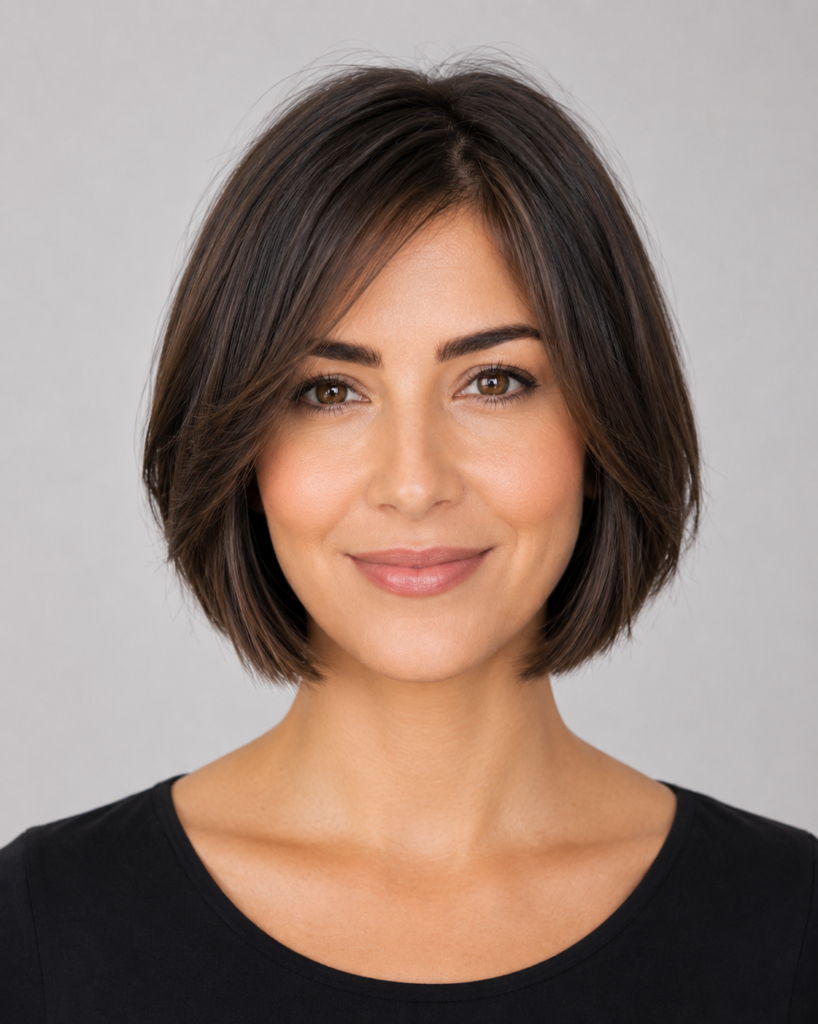 Chin Length Hairstyles for Thin, Fine Hair 6 4. Layered Chin Length Bob