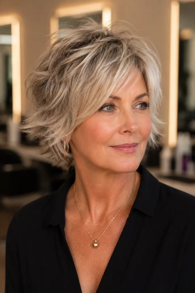 Short Haircuts for Women Over 50 5 4. Short Shag With Face Framing Layers