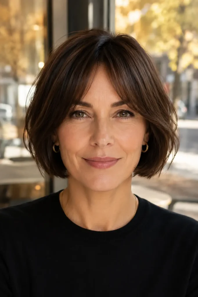 5. French Bob With Curtain Bangs