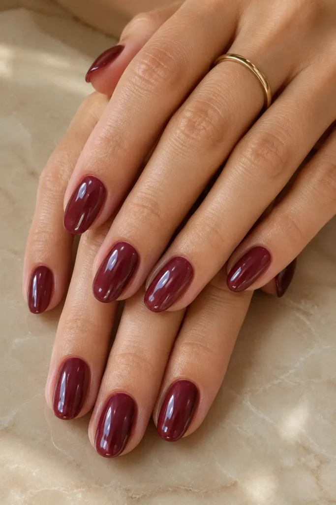 Burgundy Nails 7 6 — Burgundy Glazed Donut Nails