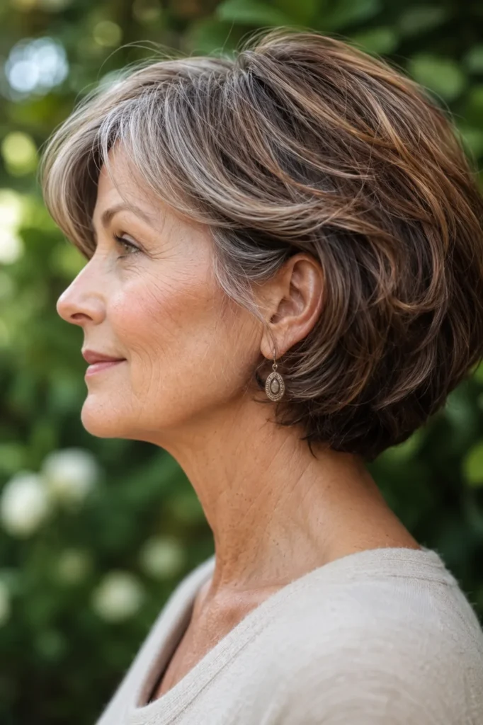 Short Haircuts for Women Over 60 7 6 — Layered Bob