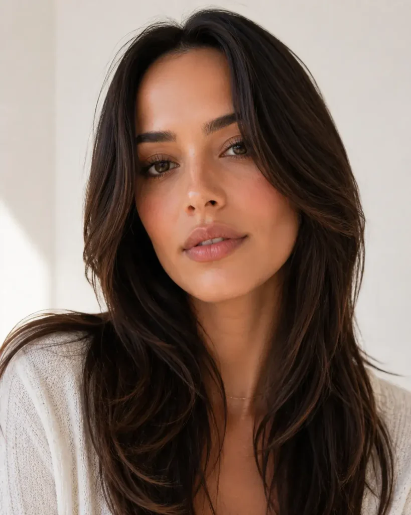 Hairstyles for Big Foreheads 7 6 — Long Layers with Face Framing Pieces