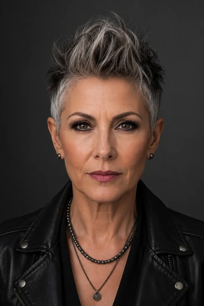6. Salt and Pepper Faux Hawk