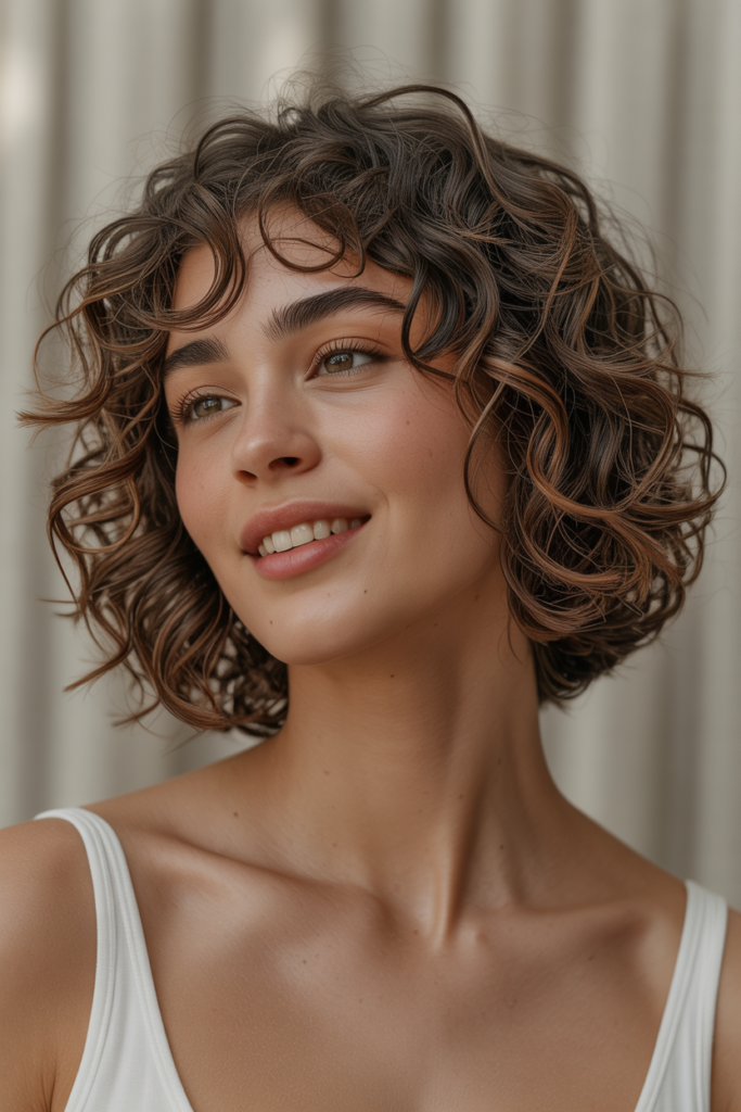 Short Haircuts for Women 7 6. Short Curly Hair Bob — Defined Curl Shape