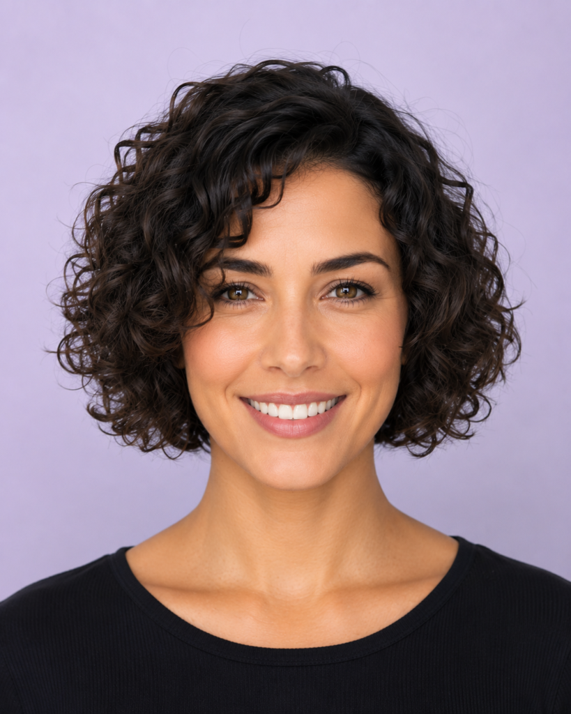 Chin Length Hairstyles for Thin, Fine Hair 9 7. Curly Chin Length Bob