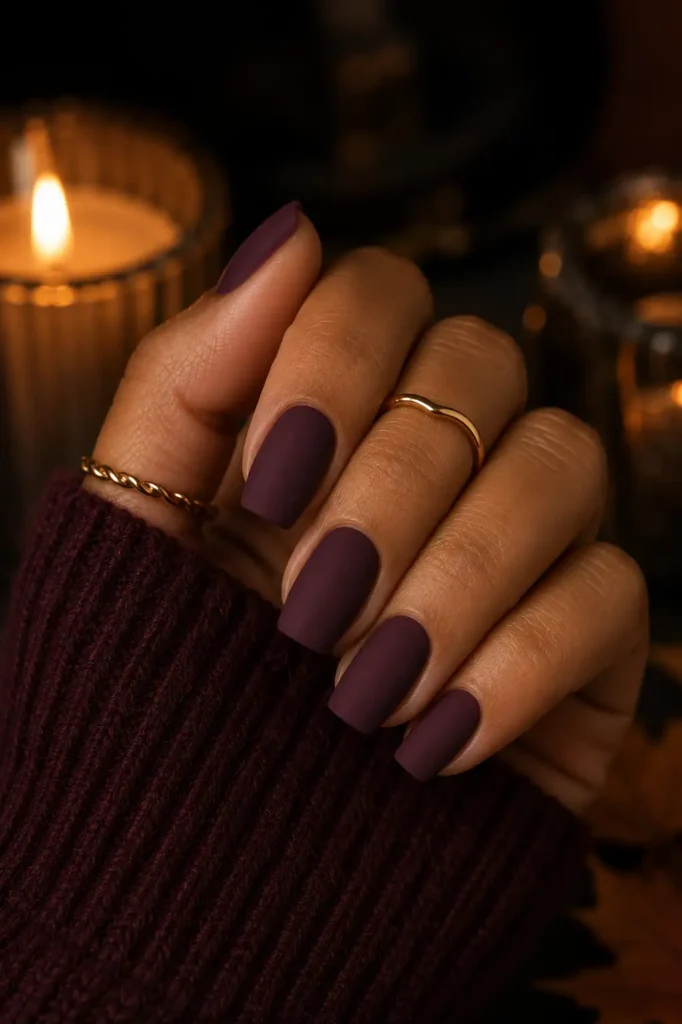 Fall Nail Color Ideas 9 7. Plum Purple