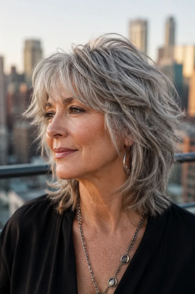 Short Haircuts for Women Over 60 9 8 — Silver Shag
