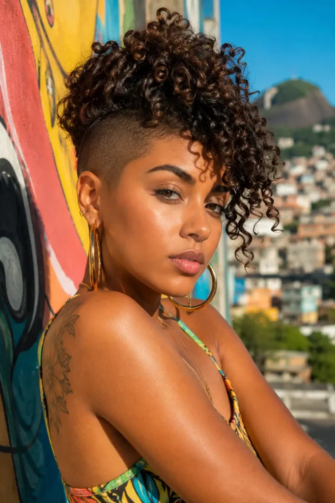 8. Curly Top Undercut for Fine Wavy Hair