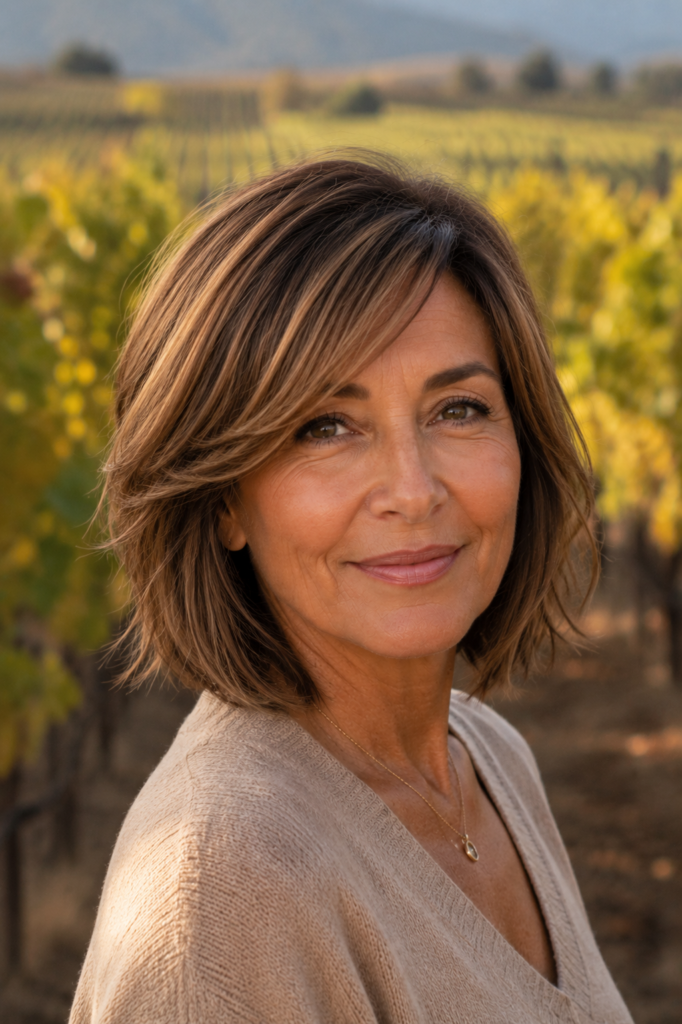 8. Layered Bob With Subtle Balayage Highlights
