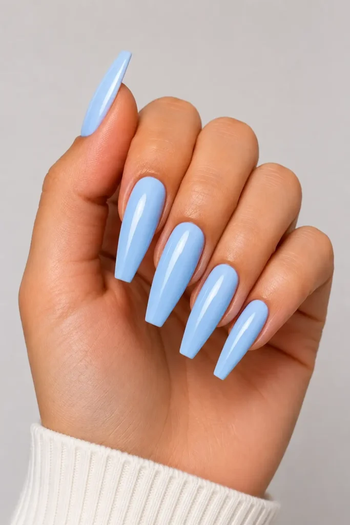 Light Blue Nail Ideas 10 8. Light Blue Coffin Nails