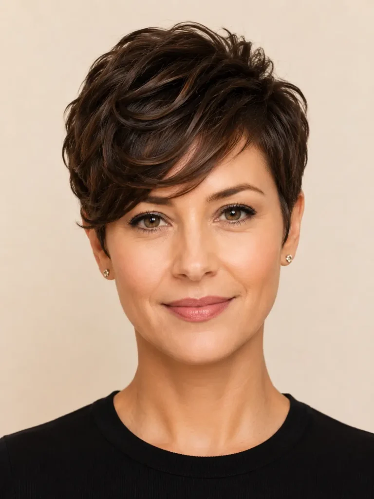 Short Pixie Cut Ideas 10 8. Pixie with Long Bangs