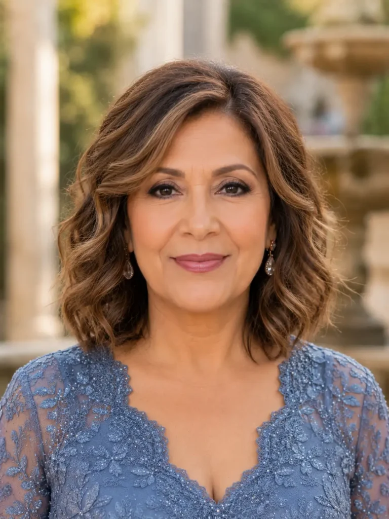 8. Textured Lob with Loose Curls