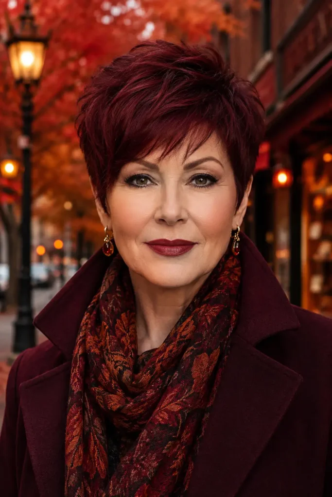 9. Burgundy Wine Choppy Pixie