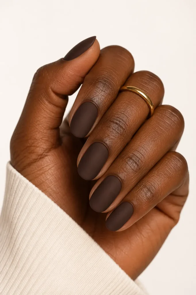 Fall Nail Color Ideas 11 9. Chocolate Brown