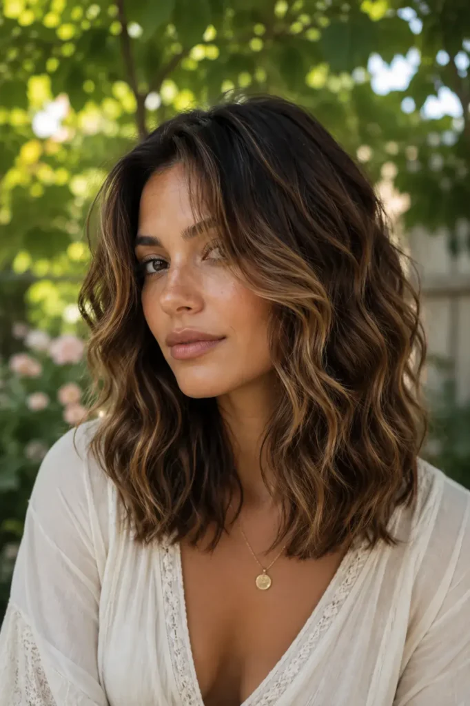Medium Length Haircuts for Thick Hair 10 9.Medium Layered Haircut for Thick Wavy Hair