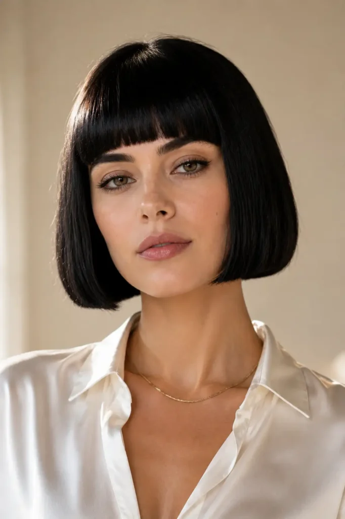 1. Classic Blunt French Bob
