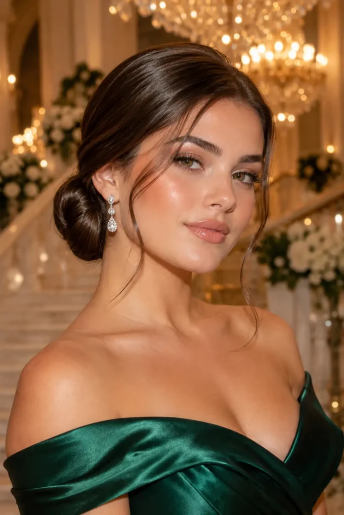 1. Sleek Low Chignon