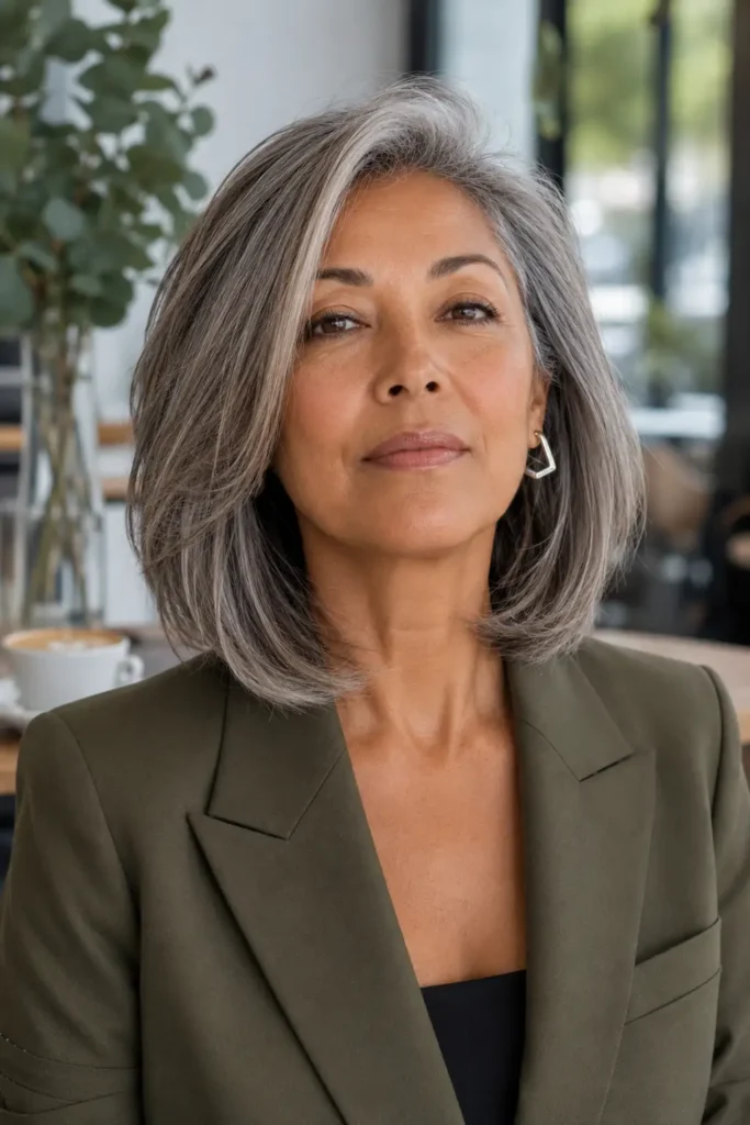 medium length hairstyles for women over 60 with thin fine hair 12 10. Asymmetrical Medium Cut