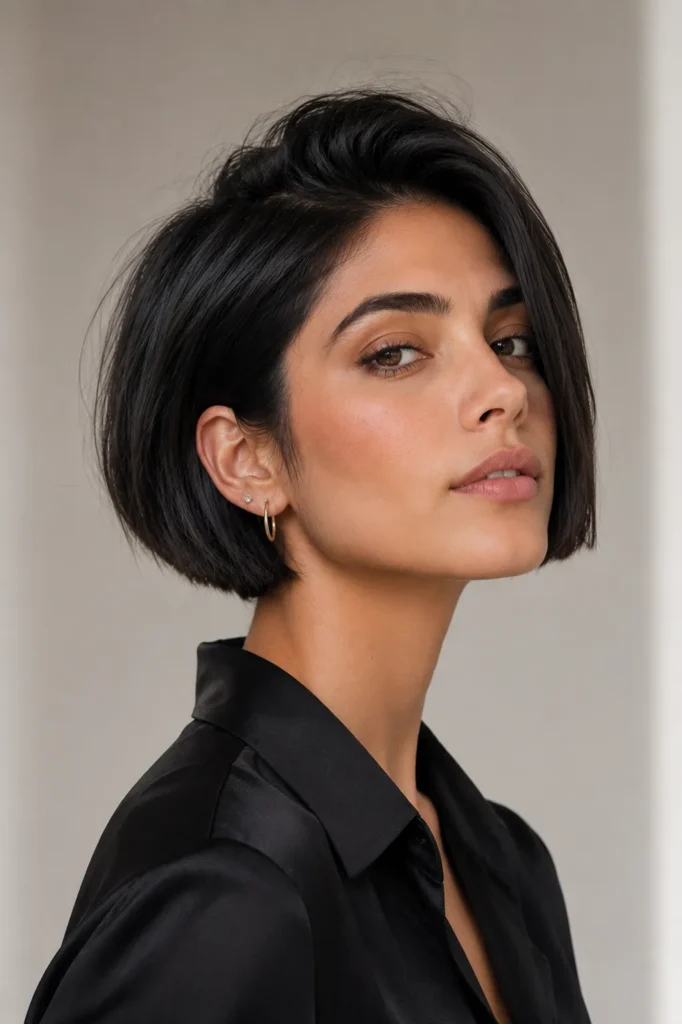 Short Bob Hairstyles for Dark Thin Fine Hair 12 10. The Micro Bob
