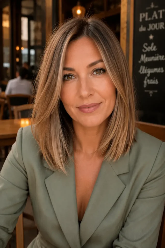 Lob Haircuts for Thin Hair 13 11. Round Face Chin Length Asymmetric Lob