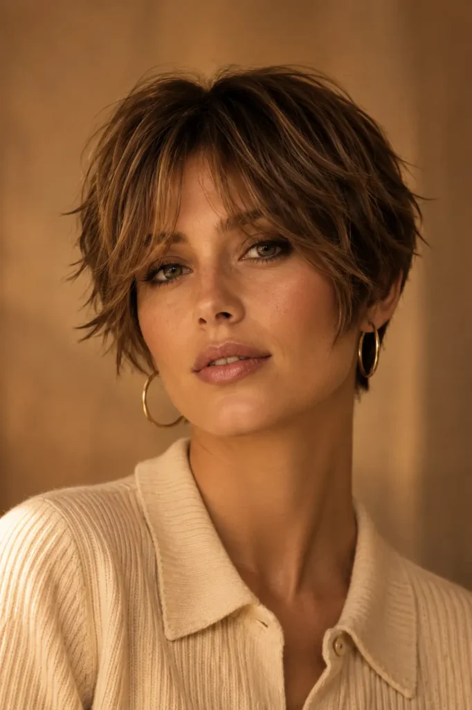 11. Textured crop with curtain fringe