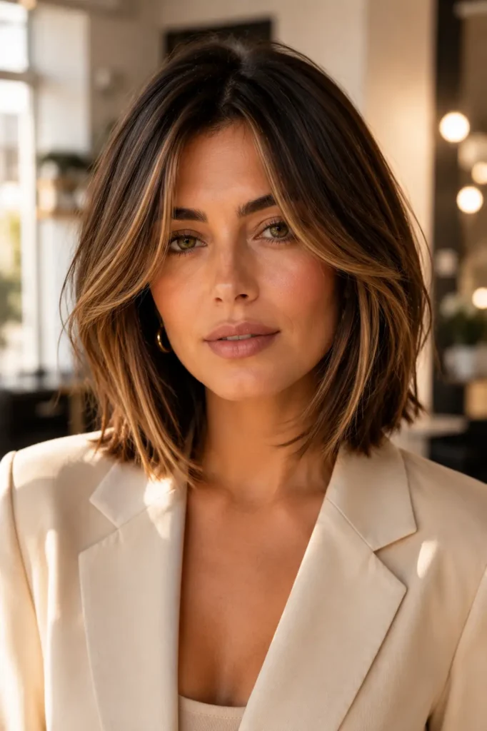 11. The Shoulder Length Bob with Face Framing Pieces