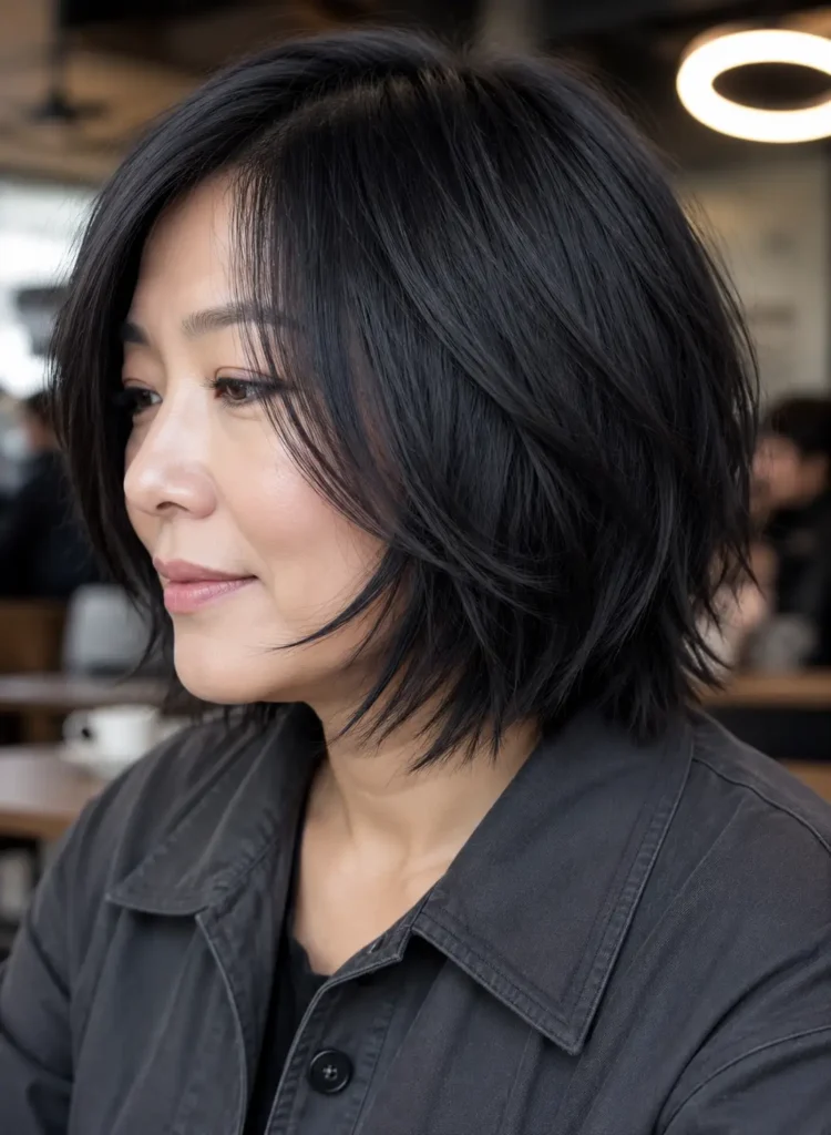 13. Shoulder length shaggy bob