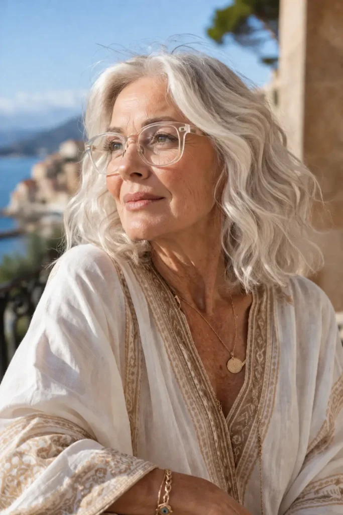Hairstyles for Thin Fine Hair With Glasses 16 14. Loose Waves at Shoulder Length