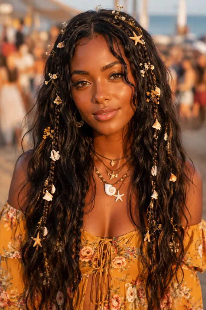 14. Mermaid waves on short or bob length hair