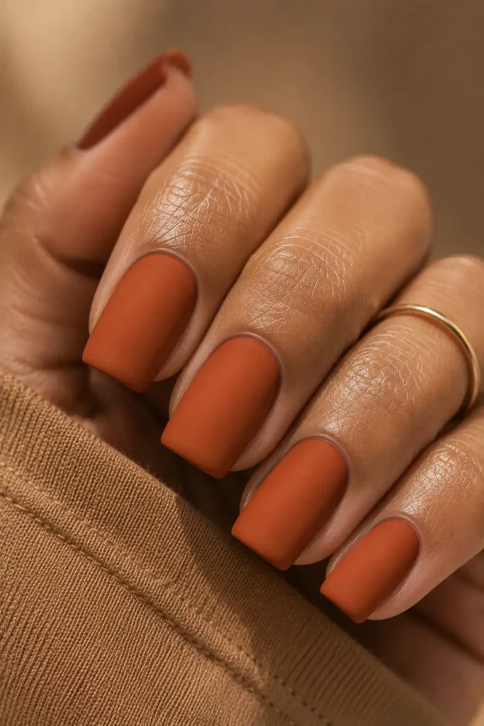 15. Burnt sienna on medium square nails