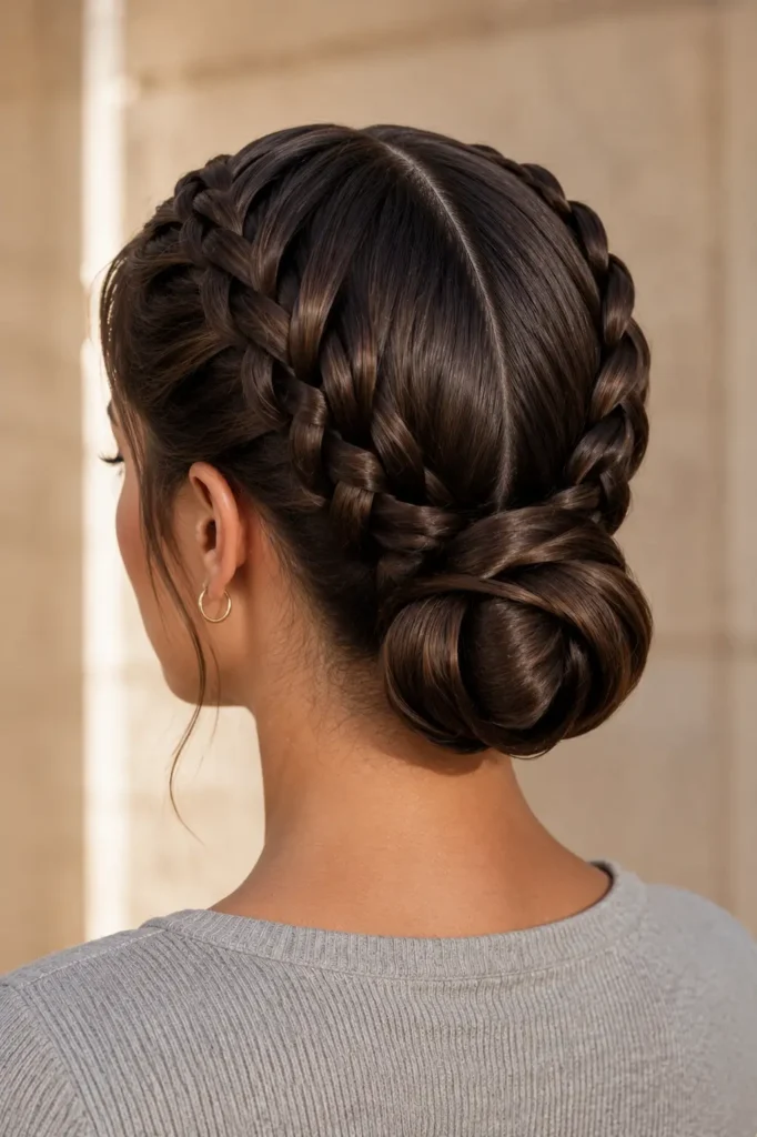 15. Dutch Braid Chignon