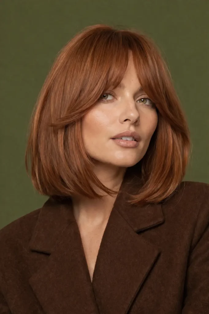 Shoulder Length Hairstyles With Bangs for Thin Fine Hair 17 15. Long Bangs With a Collarbone Cut and Subtle Balayage