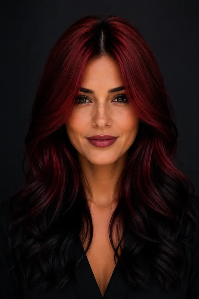 15. Red and Black Hair Color Ideas