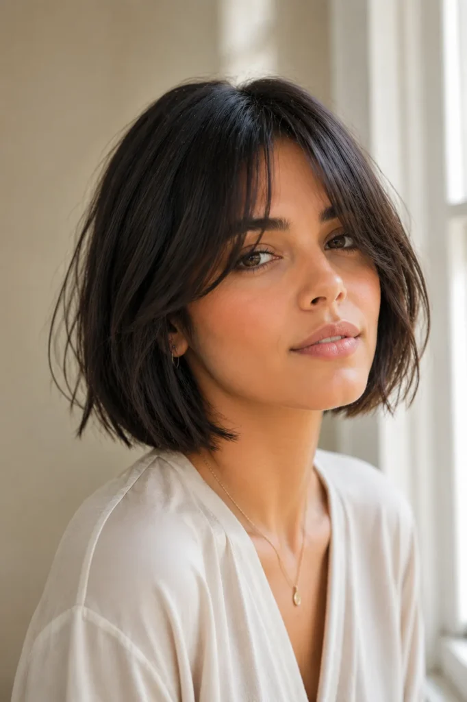 Short Bob Hairstyles for Dark Thin Fine Hair 17 15. The Wispy Bob