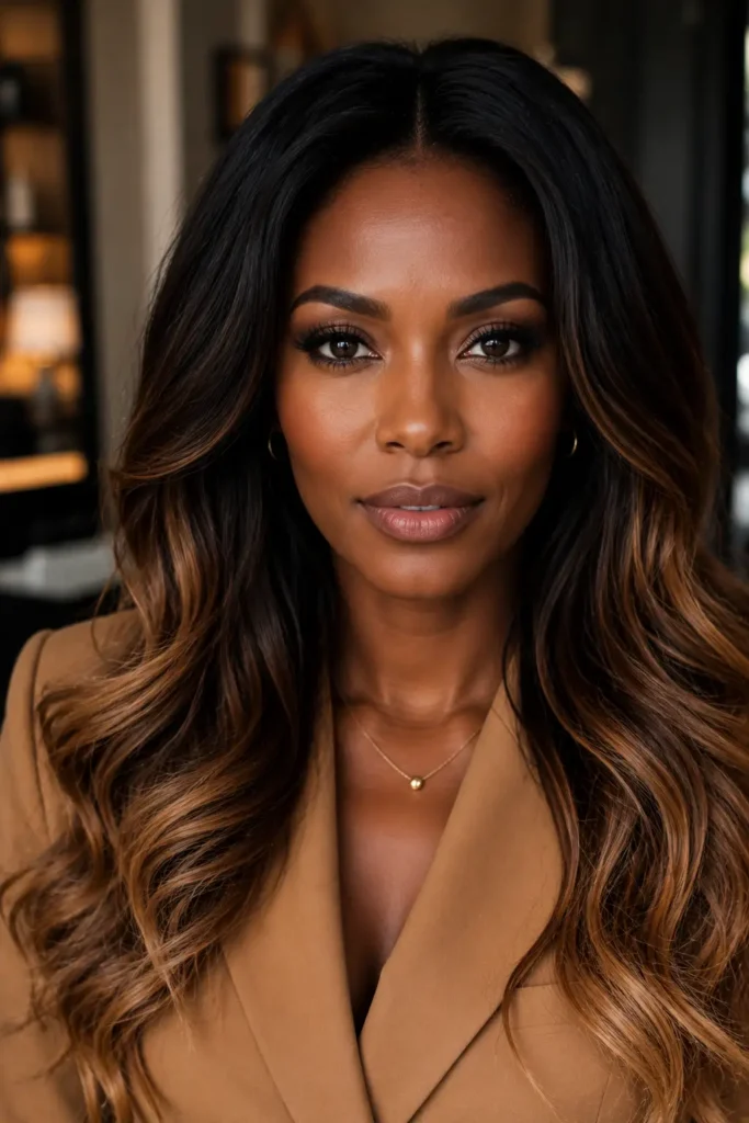 16. Balayage on Natural Black Brown Hair