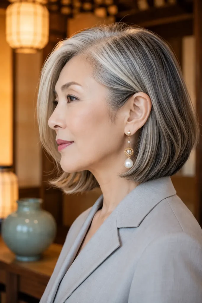 medium length hairstyles for women over 60 with thin fine hair 18 16. Tucked Behind Ear Cut