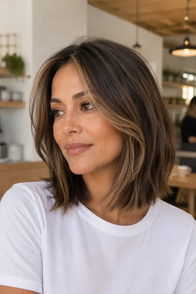 17. Choppy Bob with a Side Part for Volume