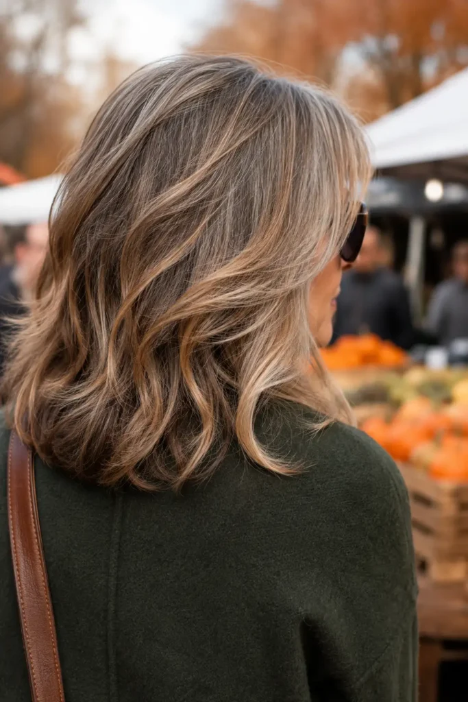 17. Honey Balayage on Wavy Hair