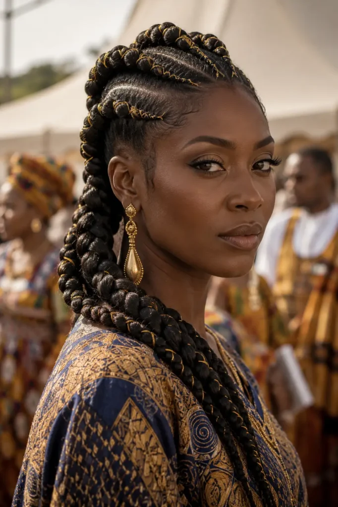 18. Goddess Braids with Gold Thread 1