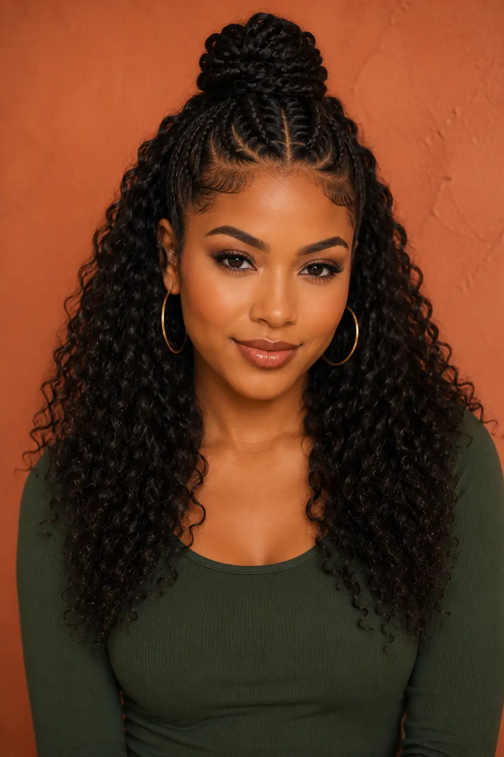 18. Half Up Braided Bun