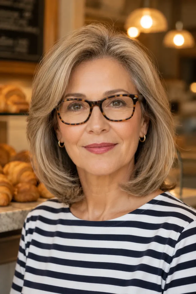 medium length hairstyles for women over 60 with thin fine hair 20 18. Medium Cut With Glasses