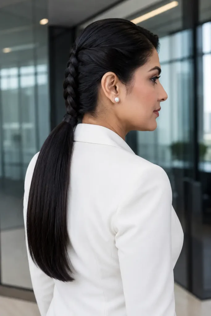 19. Braided Ponytail with Weave Extensions